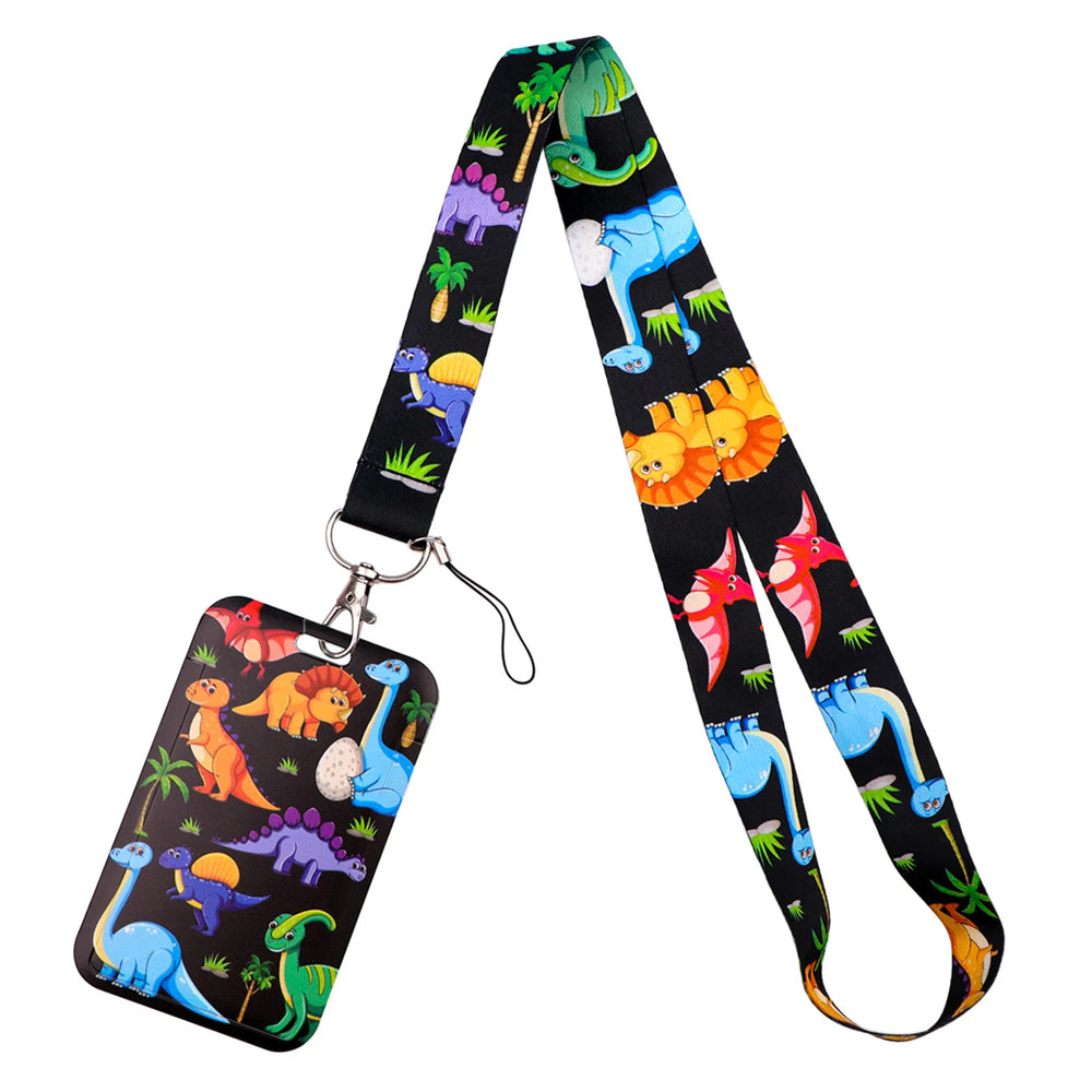 Cartoon Dinosaur Lanyards for Keys Phone Straps ID Card USB Badge Holder Keychain Key alternate view