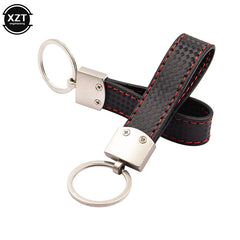 Fashion Black-Red Leather Car Keychain Key Ring | 3-Color Sports Keychain Pendant for En detail view