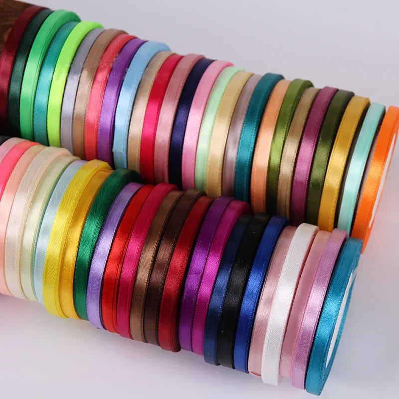 22 Meters/Roll 6mm Silk Satin Ribbons Christmas Halloween Birthday Party Gift Wrapping Ribbons DIY H