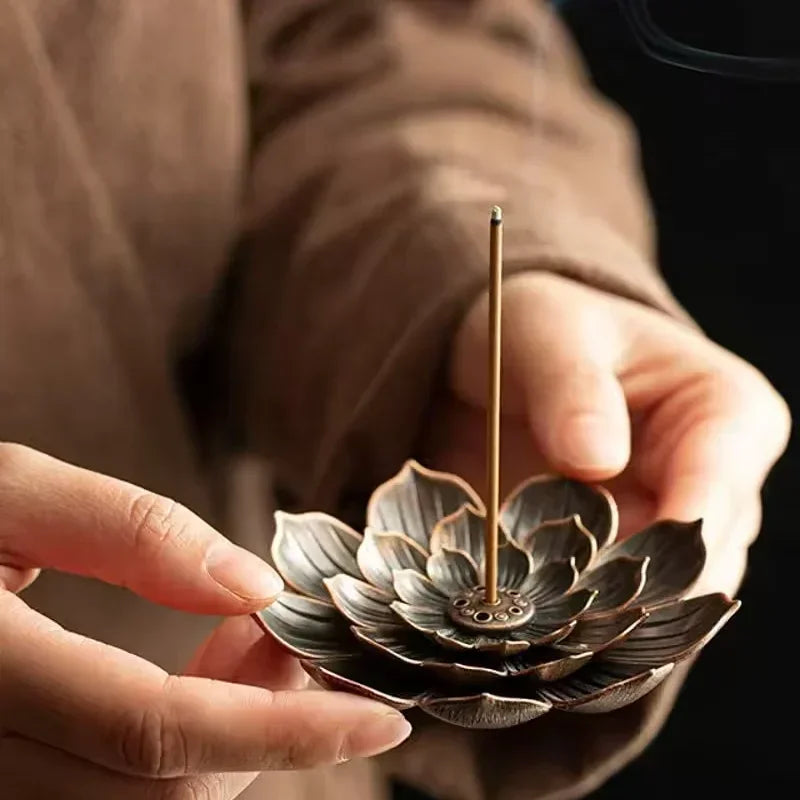 Porous Lotus Incense Holder | Zen Incense Burner Tray close-up view