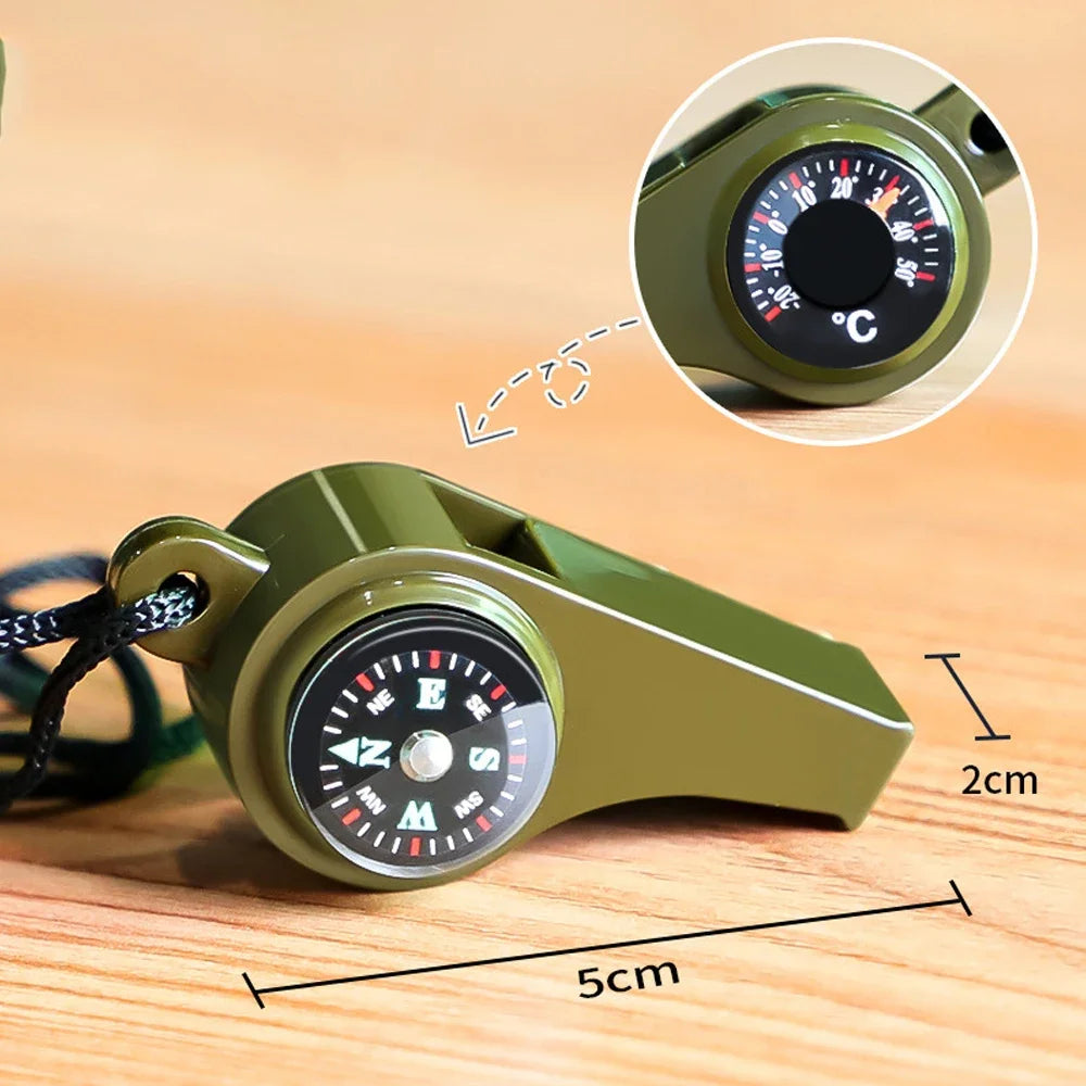 3-in-1 Compass Whistle Thermometer | Portable Outdoor Survival Tool alternate view