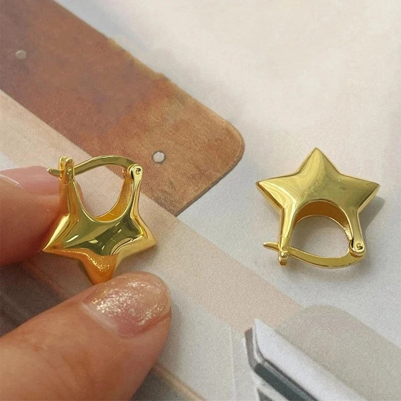 Geometric Metal Hoop Earrings for Women | Trendy Fashion Jewelry Set close-up view