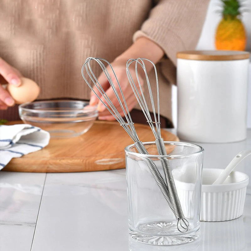 Mini Stainless Steel Balloon Whisk | 3-Wire Manual Egg Beater lifestyle view