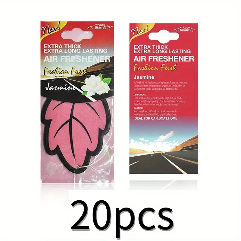 Leaf Shape Paper Car Air Freshener Hanging Vanilla close-up view