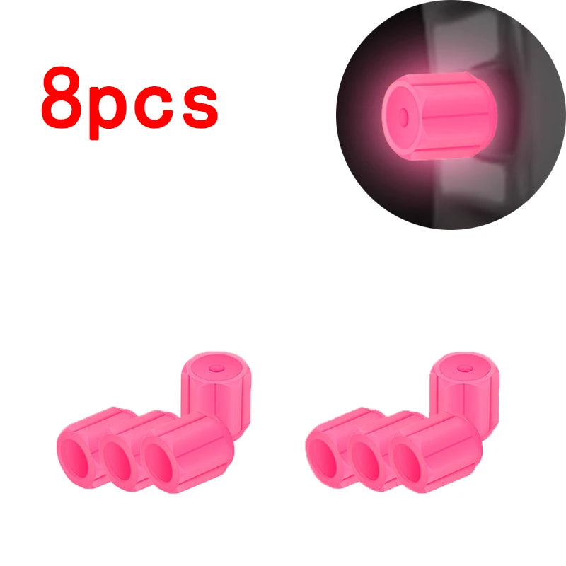 Luminous Tire Valve Caps Car Motorcycle 4/8/20 Pcs close-up view