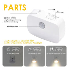 Smart Motion Sensor LED Night Light | EU Plug In 220V Wall Lamp for Hallway Kitchen Stai detail view