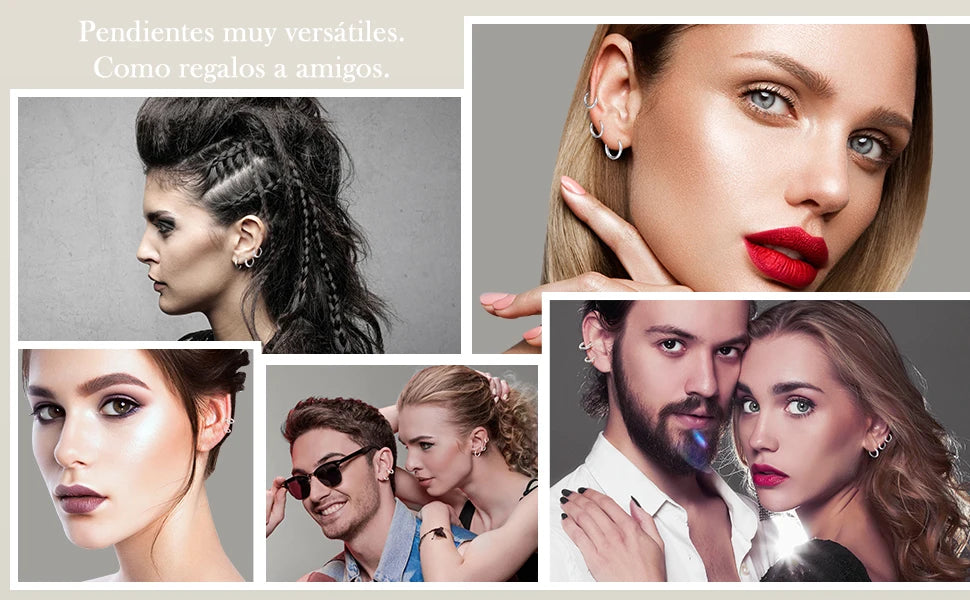 2022 New Simple Stainless Steel Small Hoop Earrings for Women Men Cartilage Ear Pie additional angle