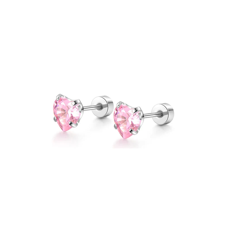 1/6 Pairs Hypoallergenic Screw Back Earrings, Flat Back Earrings Hoops Cat Turtle C additional angle