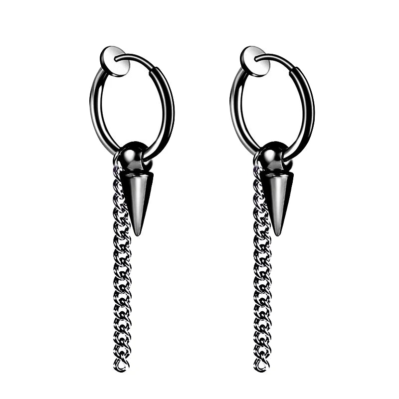 2pc Punk Stainless Steel Arrow Stud Earrings | Unisex Gothic Jewelry
