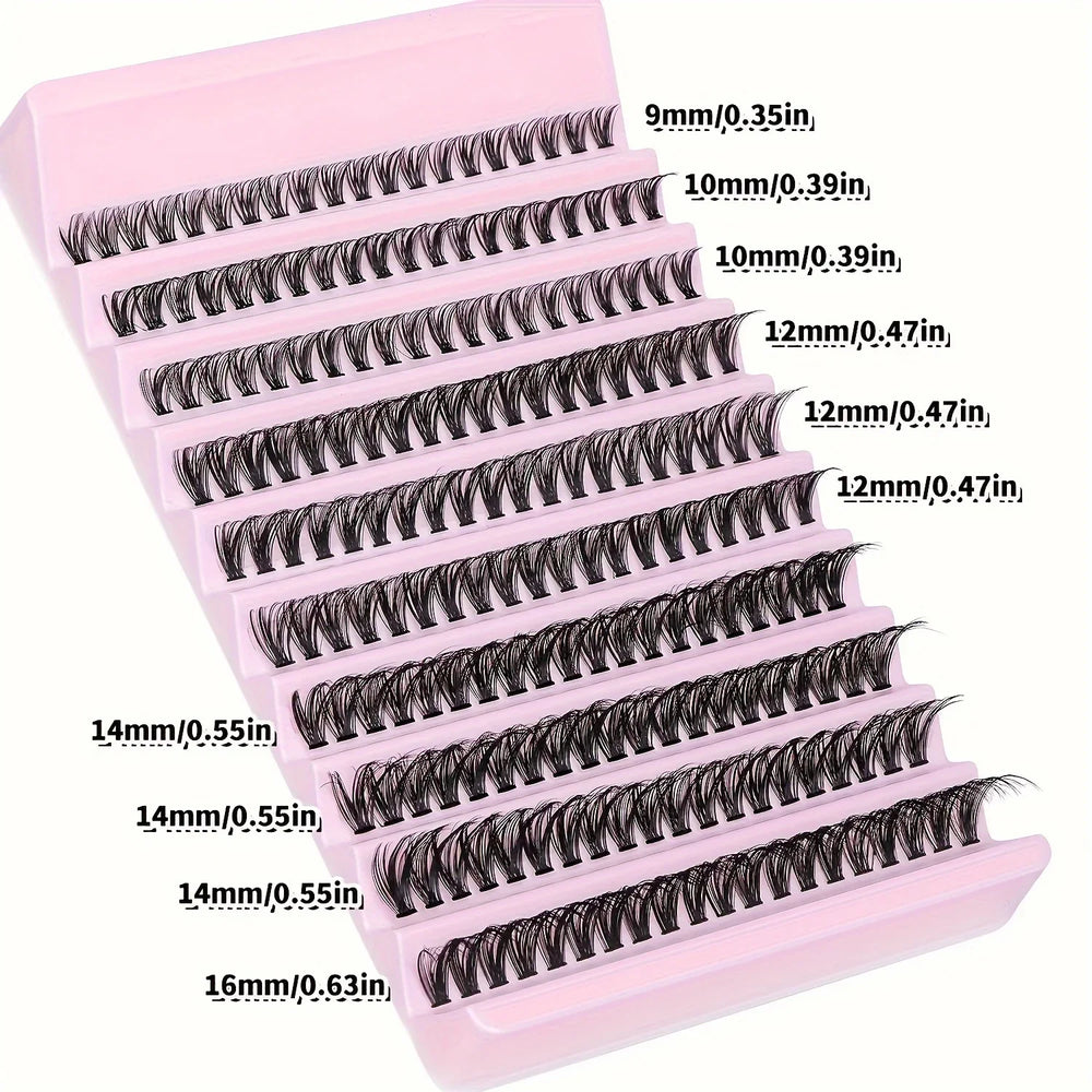 200pcs Lash Clusters Natural Look Wispy Lashes 9-16mm D Curl Eyelash Extensions Fluffy 3 detail view