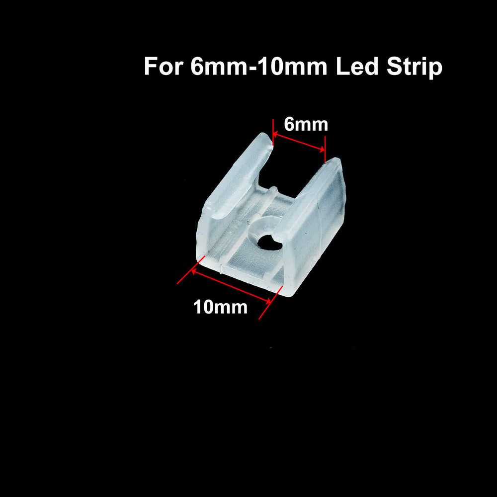 LED Strip Fixing Clips 6mm 8mm 10mm 12mm for 2835 Neon 220V close-up view