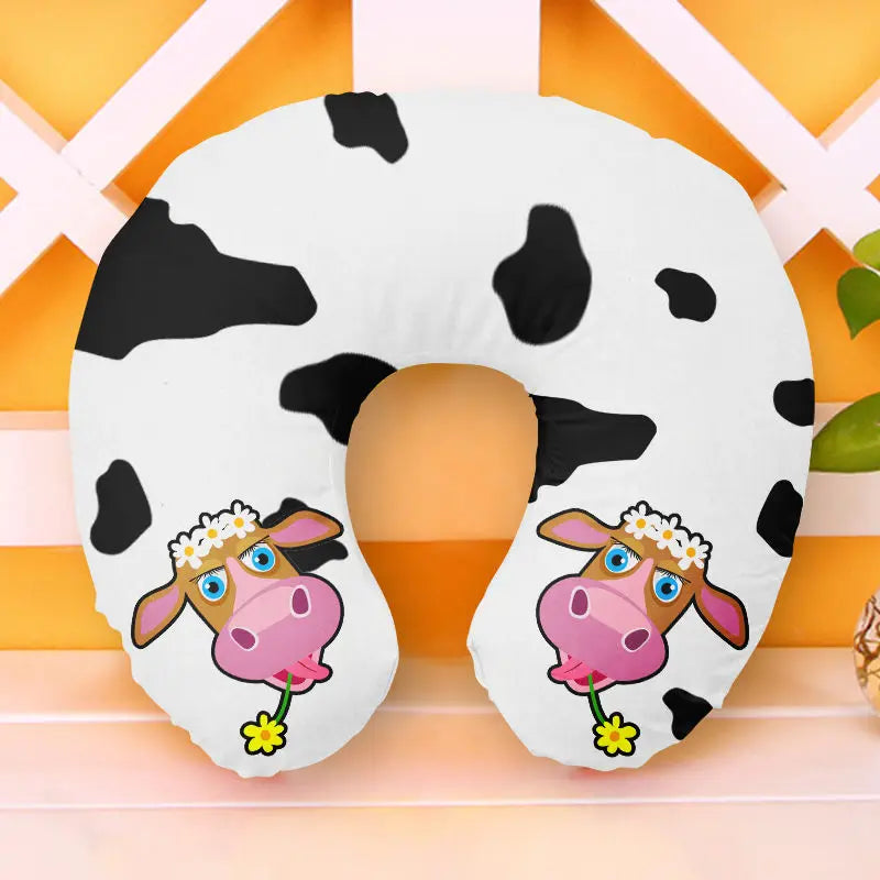 U Shaped Inflatable Neck Pillow | Fun Travel Cushion with Frog Strawberry Rainbow Des lifestyle view