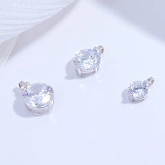 S925 Sterling Silver Inlaid Two-Claw Single Zircon Charm DIY Handmade Bracelet And Ne alternate view