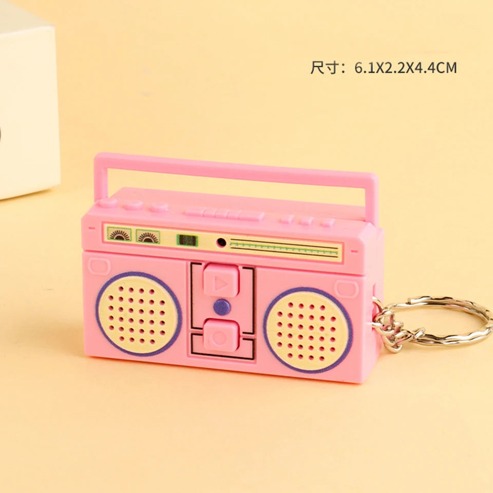 Recorder Keychain Mini Recording Music Box Pendant Keyring Backpack Ornament Birthday lifestyle view