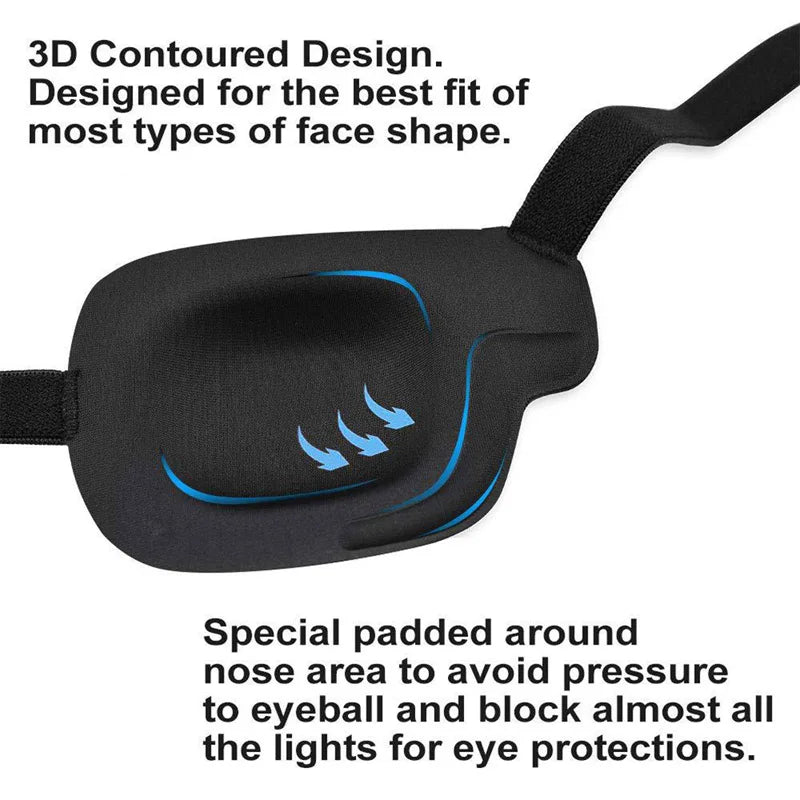 Black Single Eyepatch Blindfold | Adjustable Eye Mask for Sleeping, Amblyopia, and Co lifestyle view