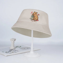 Kids Capybara Fisherman Hat | Cute Cartoon Sun Hat for Toddlers detail view