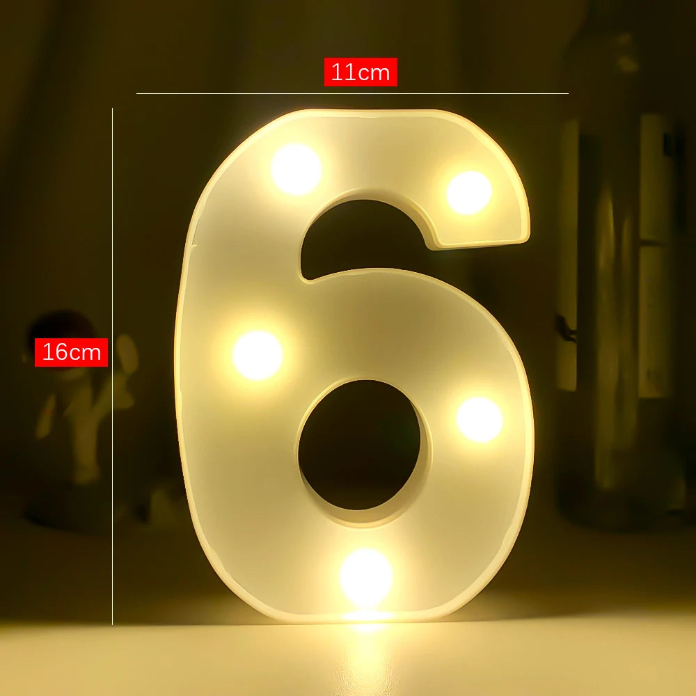 Creative Luminous Letter Night Light | Battery-Powered LED Decor for Parties detail view