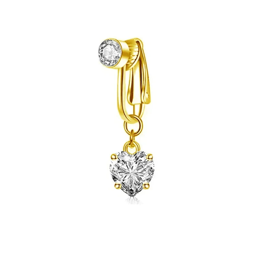 Clip On Belly Button Ring Butterfly Copper Zircon Pink Fake Belly Piercing Umbilical lifestyle view