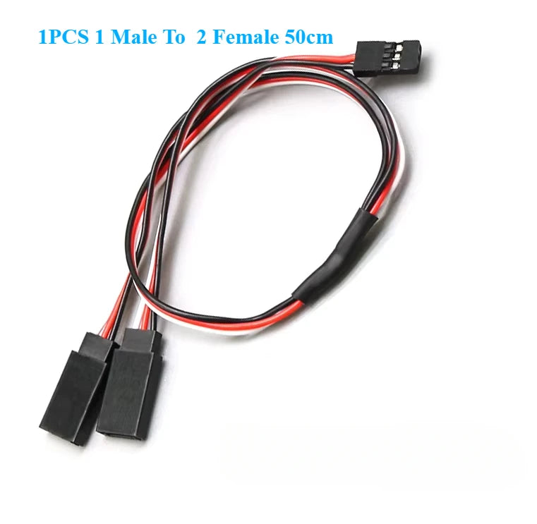 1PCS 20/30/50cm 1to1/ 1to2/ 1to3/ 1to4 RC Servo Extension Wire Cable Futaba 3 Pin JR Plu detail view