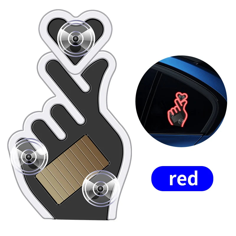 Solar Heart Shaped LED Ambient Light | Solar Powered Car Window Neon Light lifestyle view