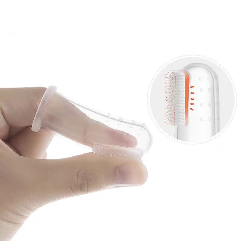 Silicone Soft Pet Finger Cuff Toothbrushes Dog Brush Bad Breath Tartar Teeth Care Too alternate view