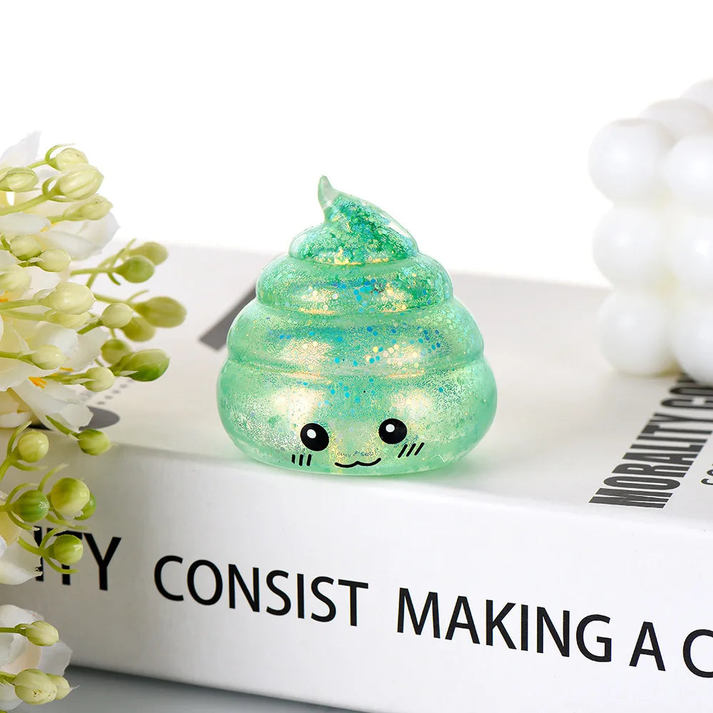 Novelty Squishy Poo Stress Ball Squishies Toys Maltose Funny Stretch Squeeze Fidget To close-up view