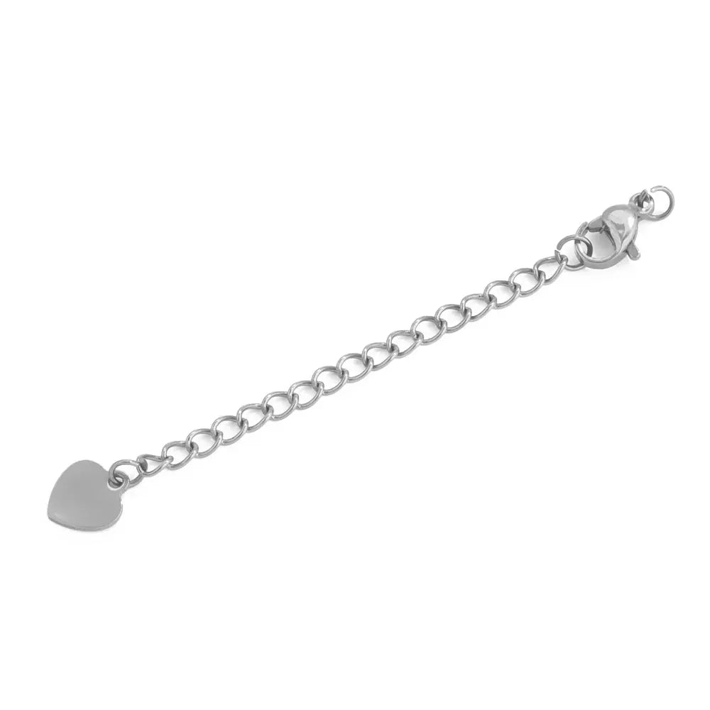 10pcs Stainless Steel Extension Extended Tail Chains With Lobster Clasps For Bracelet close-up view