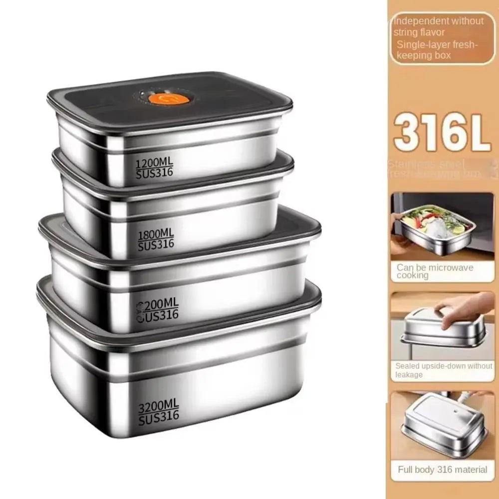 Stainless Steel Camping Lunch Box | Large Capacity Leak Proof Food Storage Container detail view