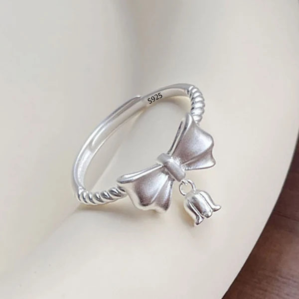 VENTFILLE 925 Sterling Silber Blumenring | Hohl Retro Schmuck für Damen