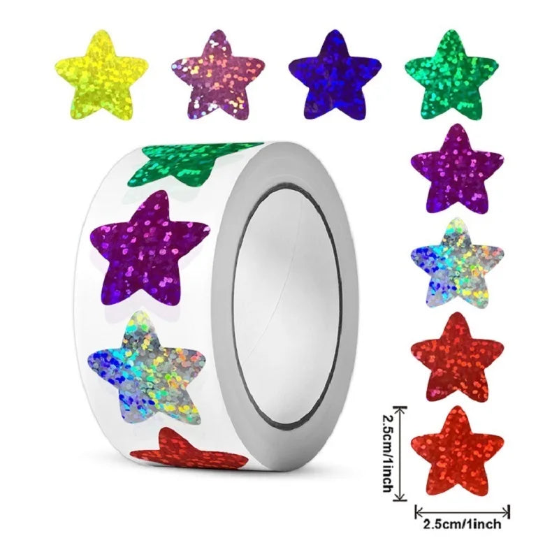 Heart Stickers and Star Stickers Roll | 100-500 Pieces Thank You Labels for Small Pac lifestyle view