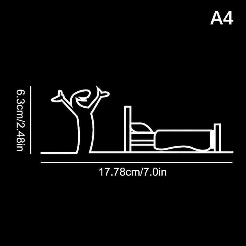 La Linea Minimalist Line Art Door Sticker | Home Decoration detail view