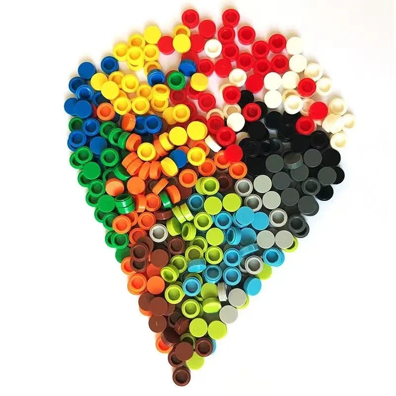 1000Pcs Tile 1x1 Round Building Blocks | 52 Color DIY Educational Creative Toy Set alternate view