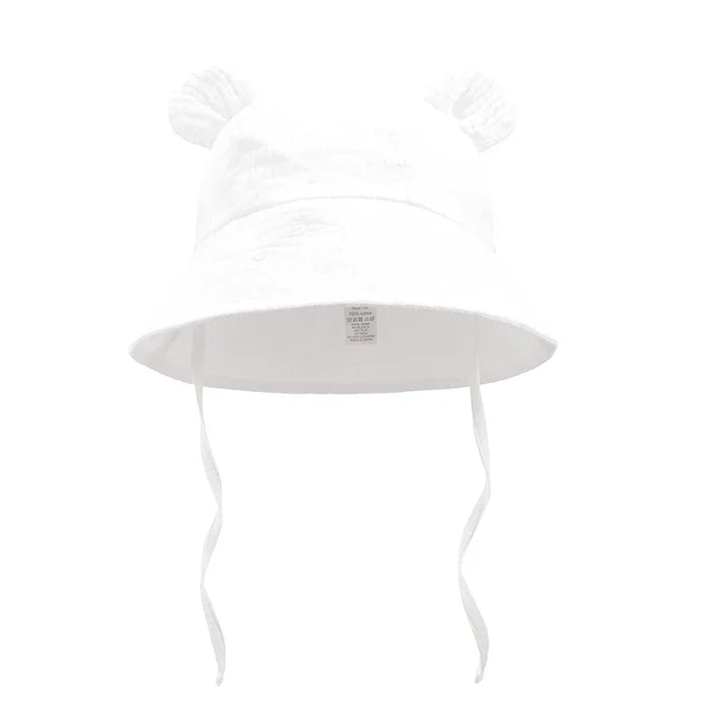 Muslin Baby Sun Hat for Toddlers | 100% Cotton Cartoon Kids Cap lifestyle view