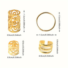 80PCS/Set Vintage Hollow Hair Rings Alloy Hair Cuff Hair Pins Loops Hair Accessories Loc Hair Jewelry for Braids
