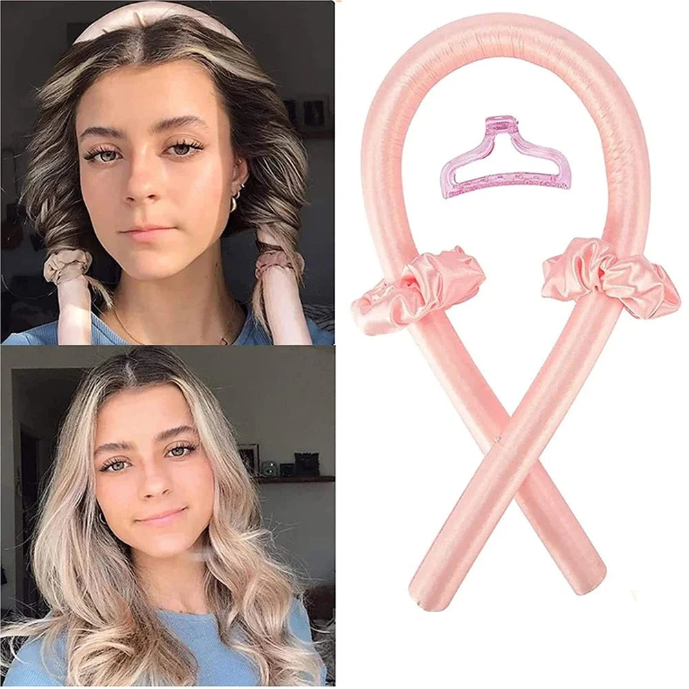 Heatless Curling Rod Headband No Heat Silk Curls Ribbon Hair Rollers Sleeping Soft Headb detail view