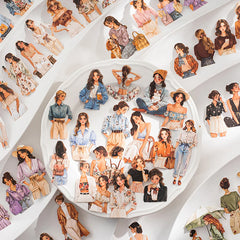 Mr Paper 60pcs Urban Vintage Character Stickers DIY Handbook Collage Calendar Diary Notebook Phone C
