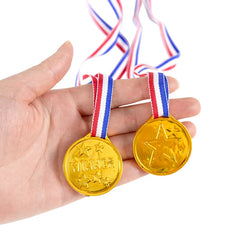 10/20Pcs Plastic Gold Winner Award Medals Kids Birthday Party Favors Sports Game Prize S detail view