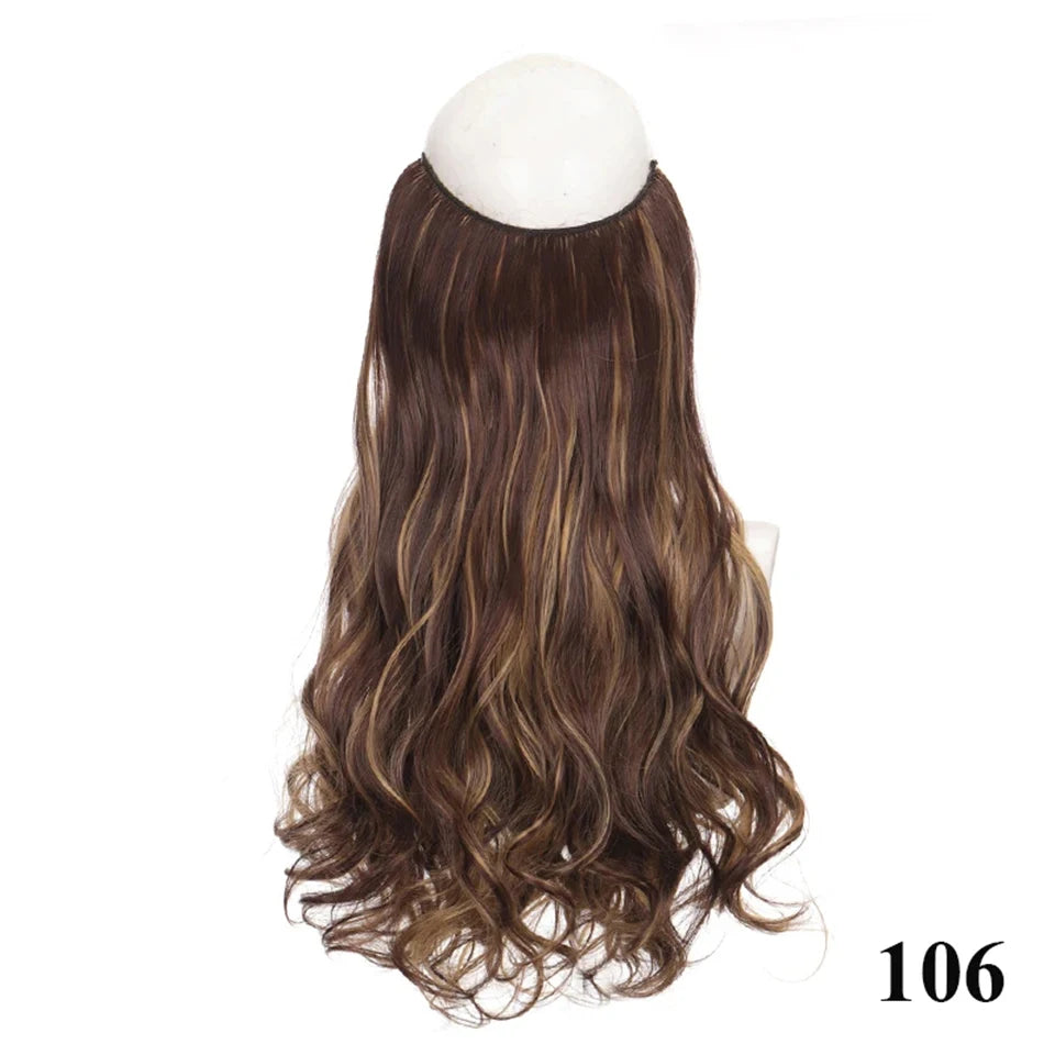 Fish line hair extension piece | 40cm 50cm 60cm straight and curly daily wear for wom alternate view