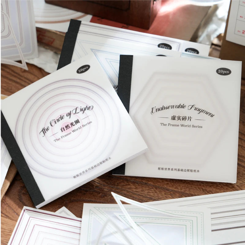 Scrapbooking Frame Stickers | 20pcs Decorative Border Stickers for Junk Journal additional angle