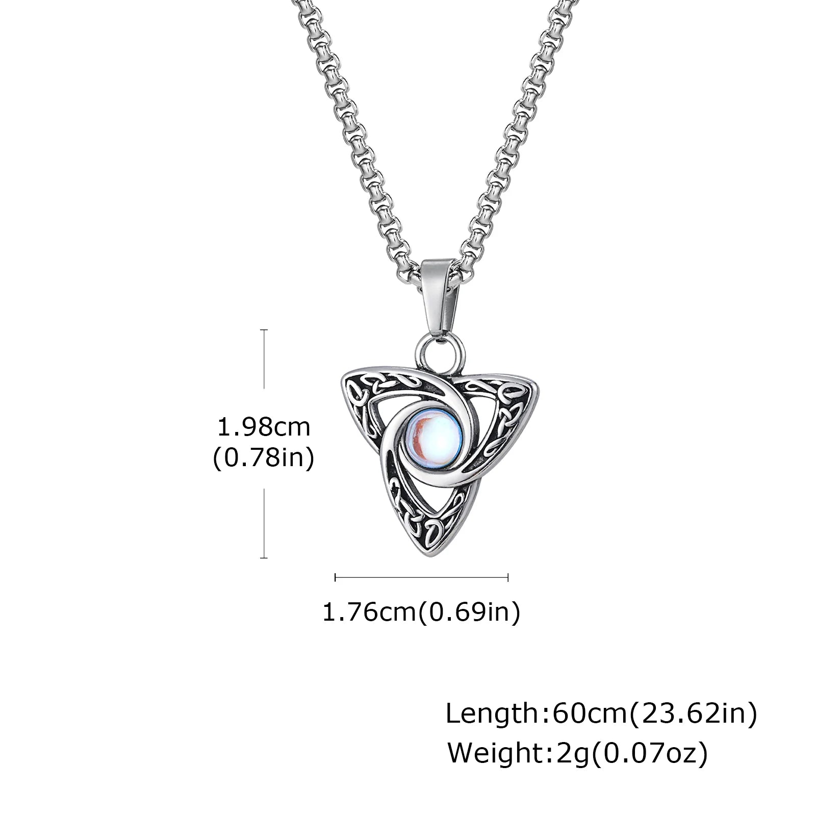Men's Silver Color Geometric Pendant Necklace, Non Fading Stainless Steel Compass Nec alternate view
