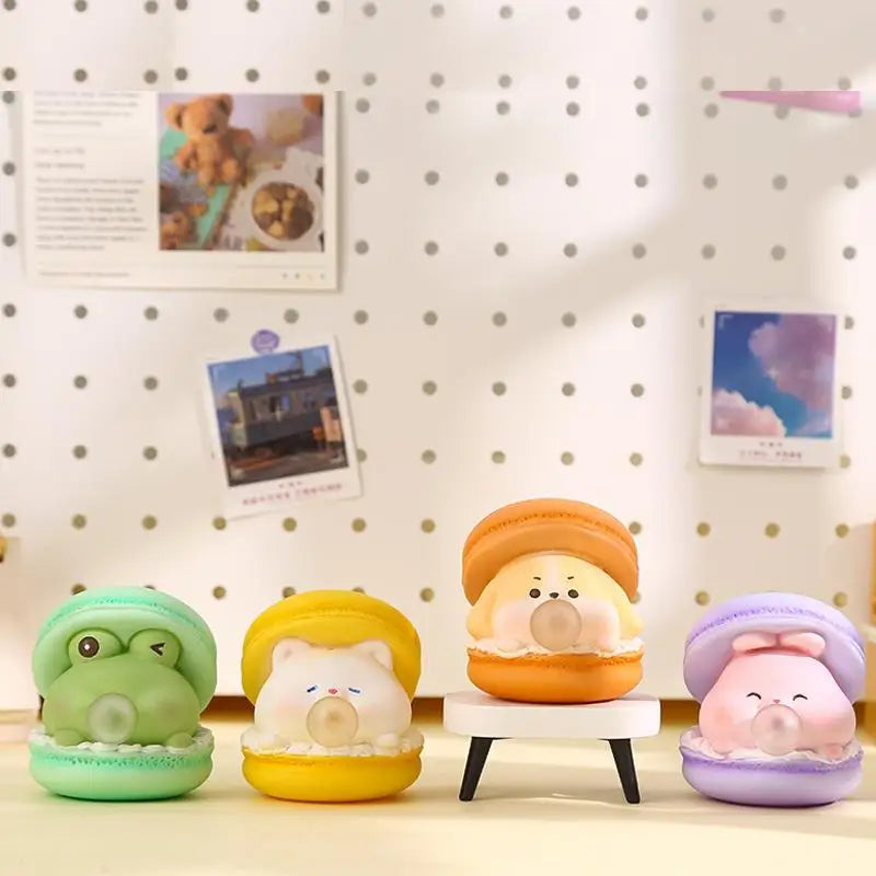 2Pcs Macaron Burger Bubble Blower Stress Relief Toys Creative Cartoon Pinch Office additional angle