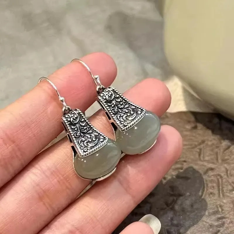 PANJBJ 925 Sterling Silver Bow Knot Earring for Women Texture Tassels Sweet Romantic lifestyle view