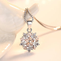 925 Sterling Silver Necklace Zircom for Women 18k Gold Plated Jewelry Pendant Birthday Party Gift Je