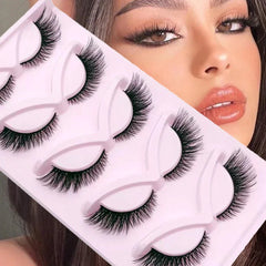 5 Pairs Fox Eye Lashes Winged End Eye Elongated Eyelashes Clear Band Natural Look Lashes Eyelash Ext