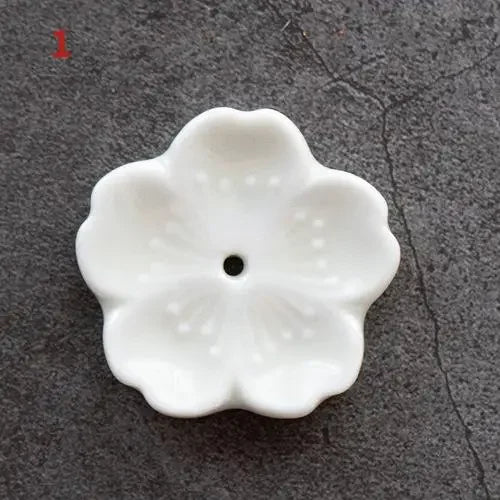 Ceramic Cherry Blossom Incense Burner | Home Decor Stick Holder close-up view