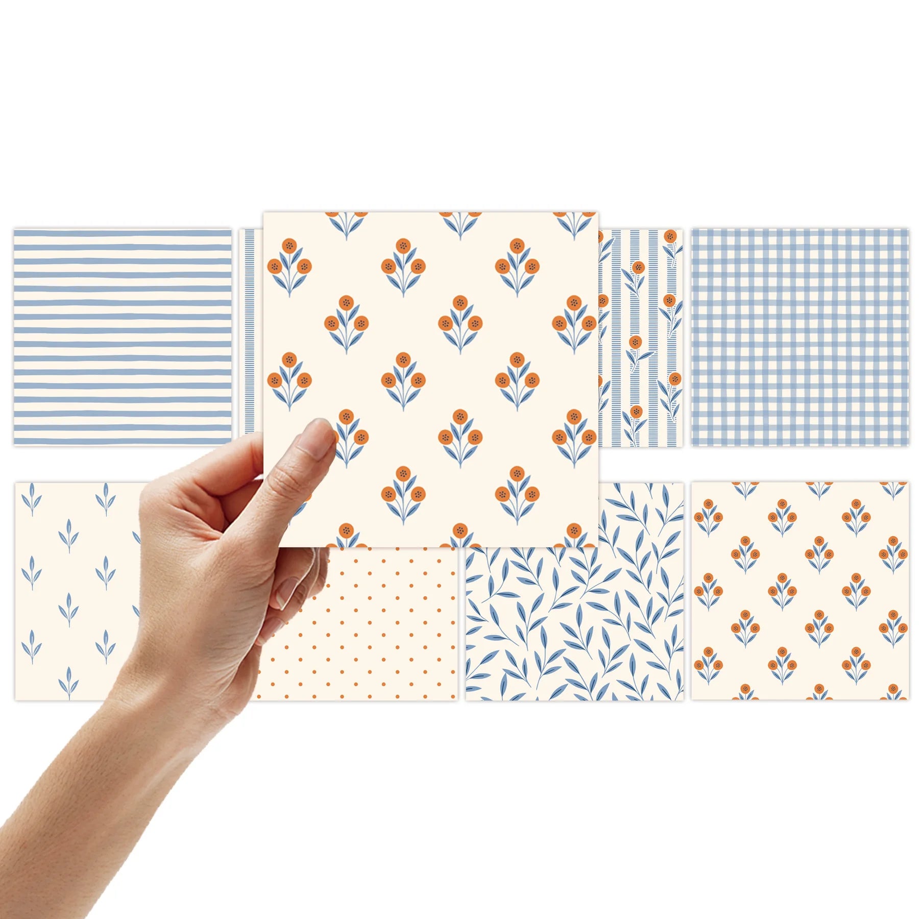 8 Sheets Fresh Plaid Scrapbook Papers DIY Craft Background Paper Junk Journal Gift Wr alternate view