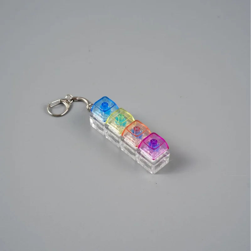 4/9 Keys LED Light Up Keychain Keyboard Clickable Button Fidget Stress Anxiety Relief alternate view