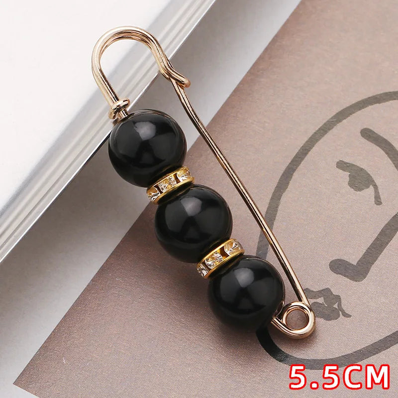 4/1PCS Heavy Duty Safety Pins Pearl Embellishment Brooch Pin Decorative Sweater Clips Safety Pins for Brooches Decorative Crafts