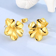 925 Stainless Steel Stud Earrings For Women Girls Simple Flower Bow Star Moon Zircon Pie detail view