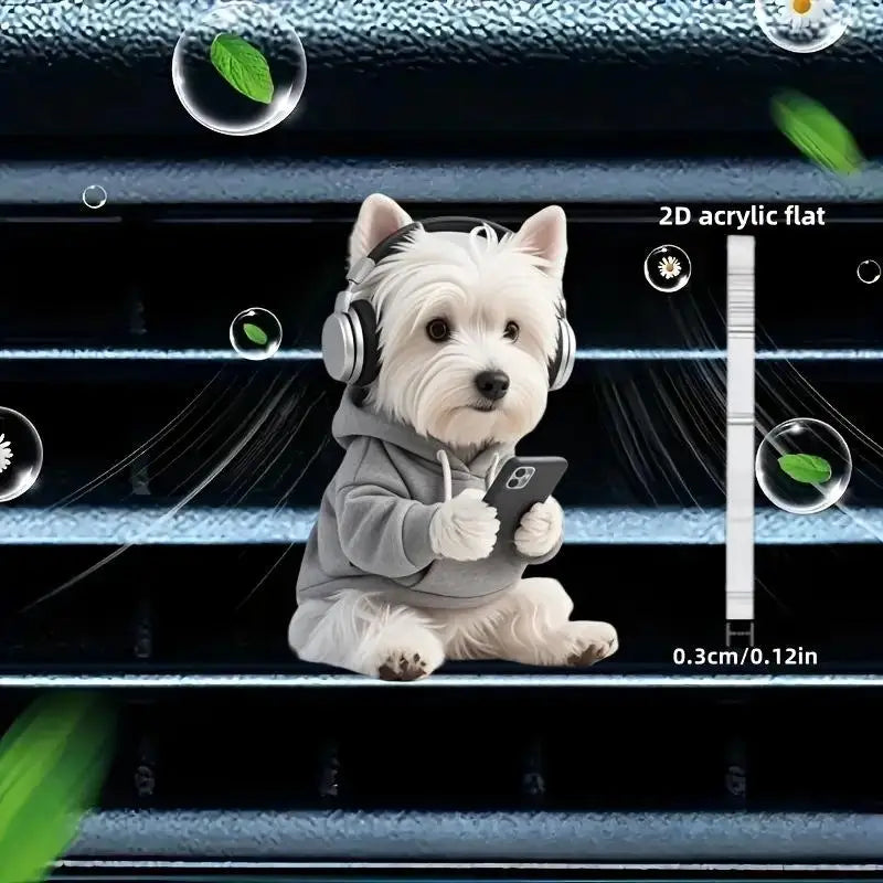 Acrylic Car Vent Clip Aromatherapy Air Freshener Holder 2D Decorative Air Conditioning V detail view